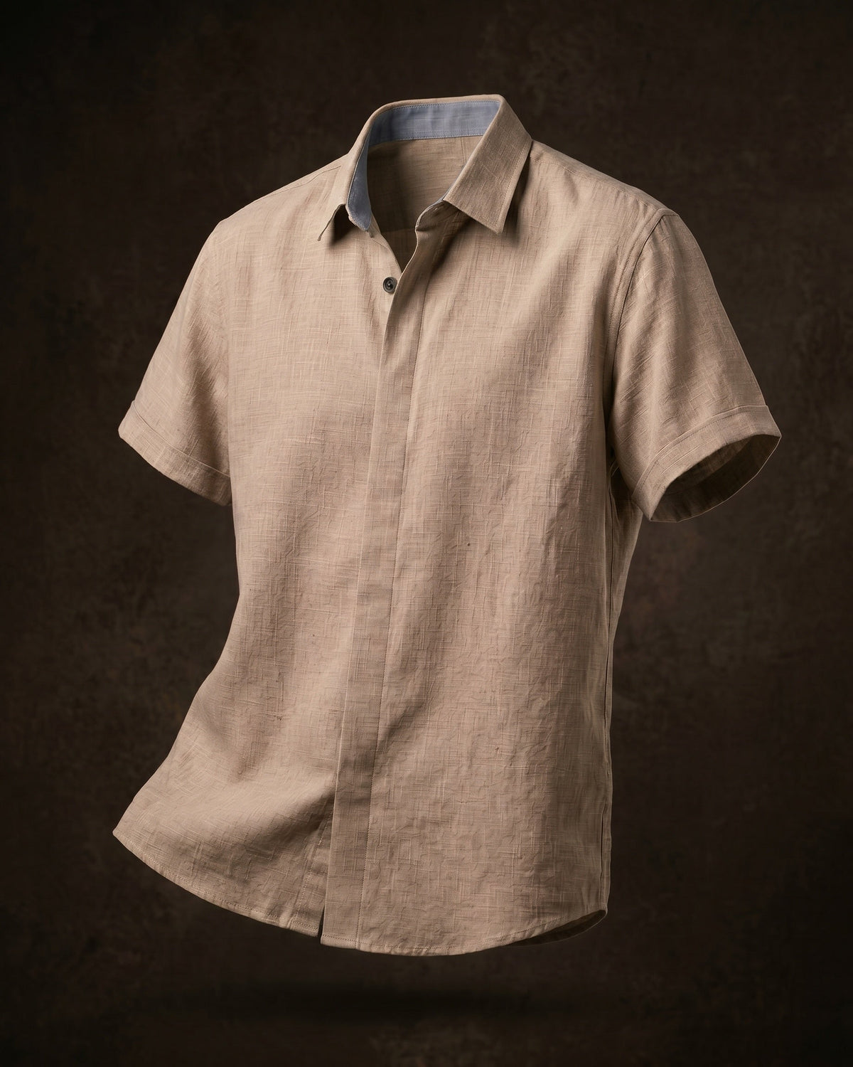 Flavio Camisa de Lino de Manga Corta con Botones