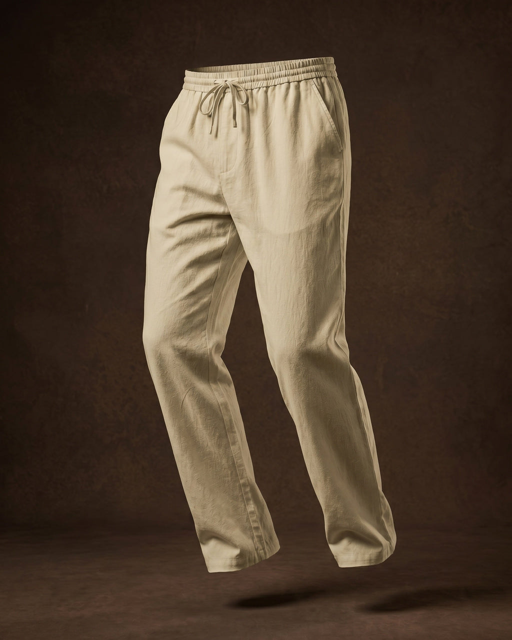 Umberto Pantalones de Lino Holgados de Pierna Recta