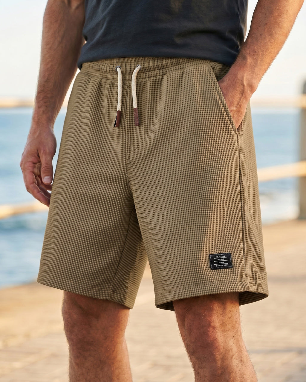 Tomas Shorts Holgados con Cordón de Punto Waffle