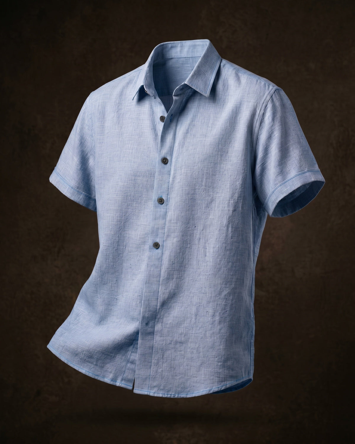 Flavio Camisa de Lino de Manga Corta con Botones