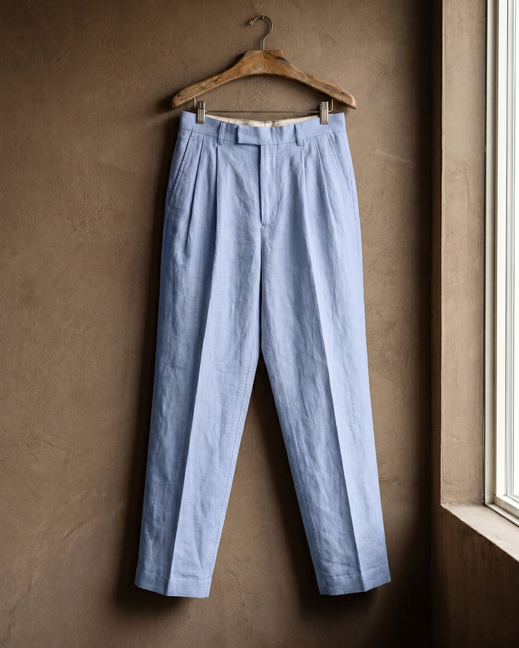 Ercole Pantalones de Lino con Pliegues