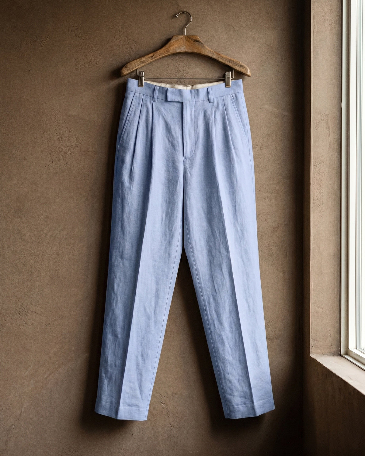 Ercole Pantalones de Lino con Pliegues