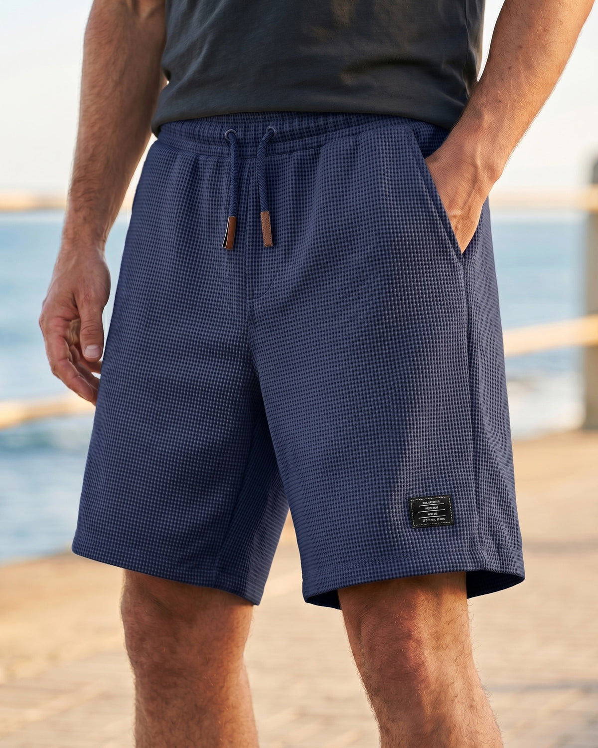 Tomas Shorts Holgados con Cordón de Punto Waffle