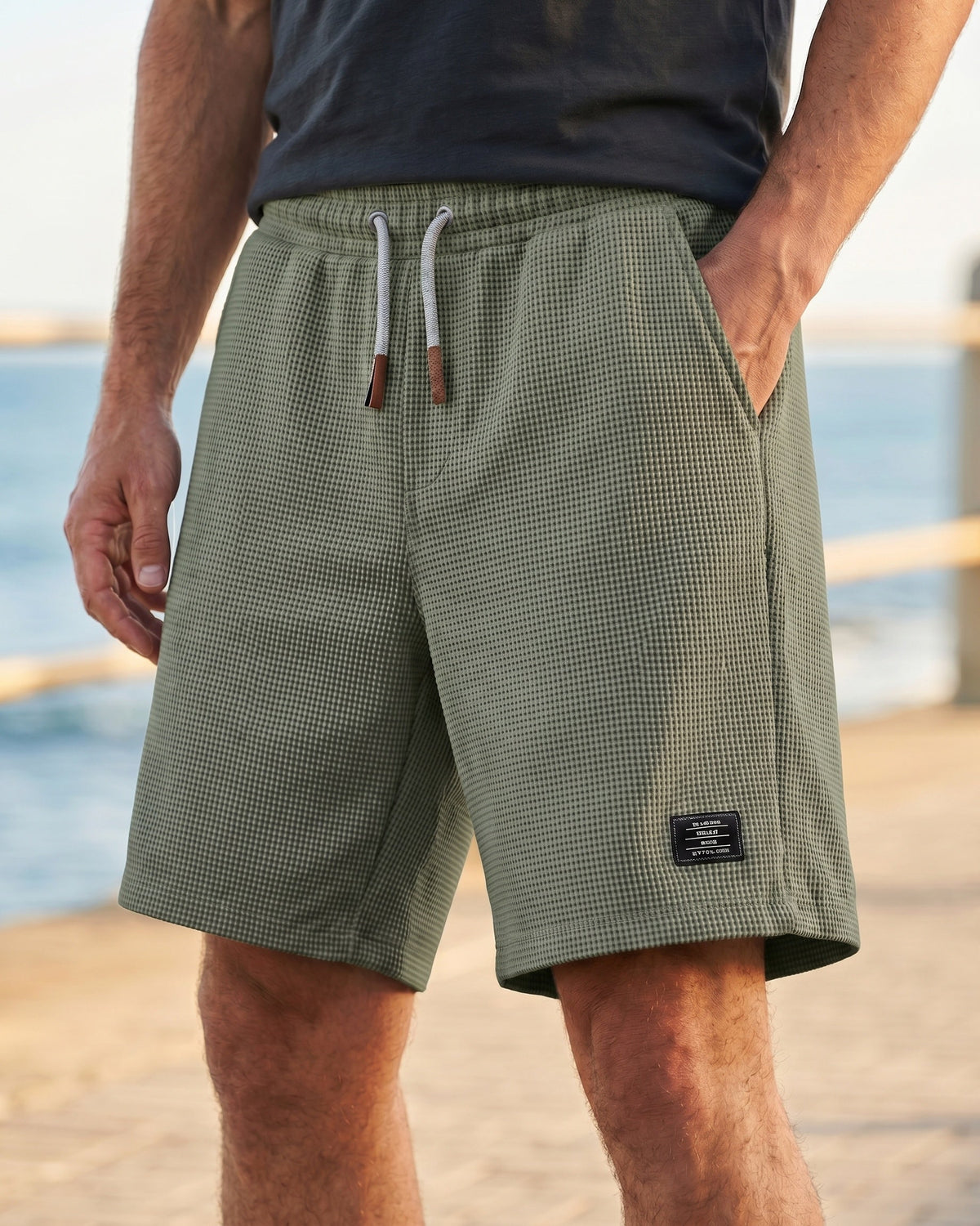 Tomas Shorts Holgados con Cordón de Punto Waffle