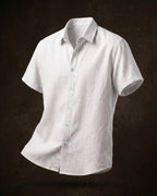 Flavio Camisa de Lino de Manga Corta con Botones