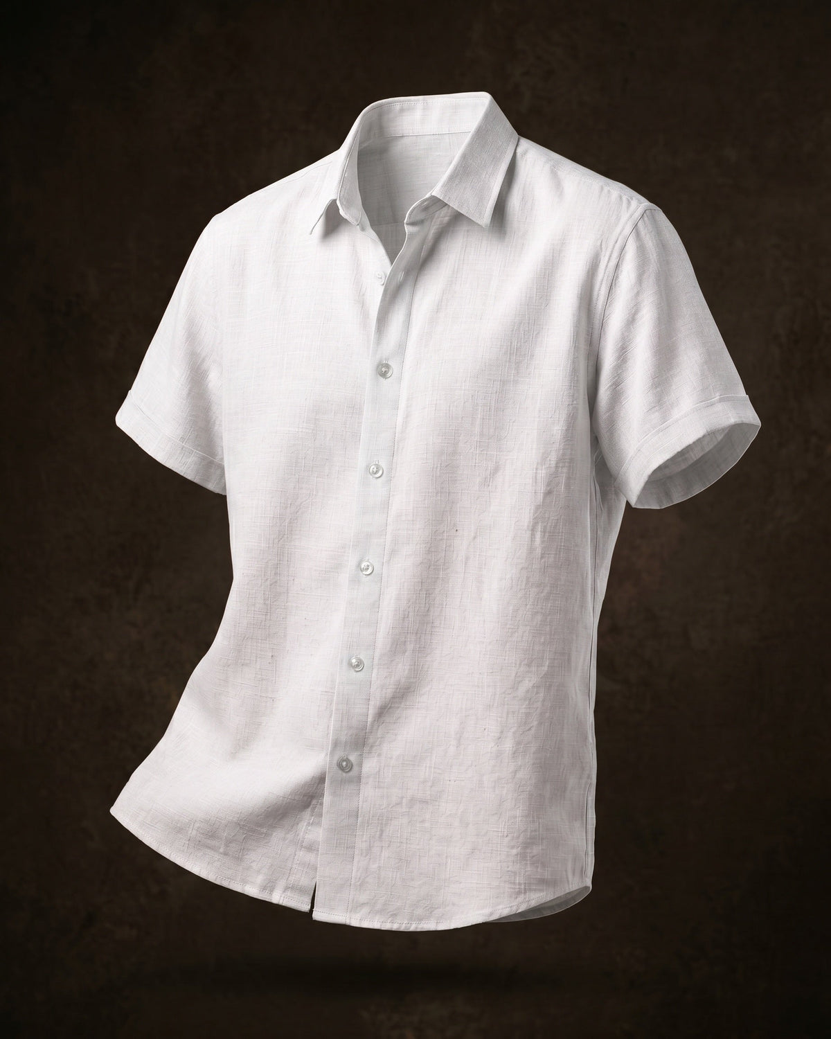 Flavio Camisa de Lino de Manga Corta con Botones