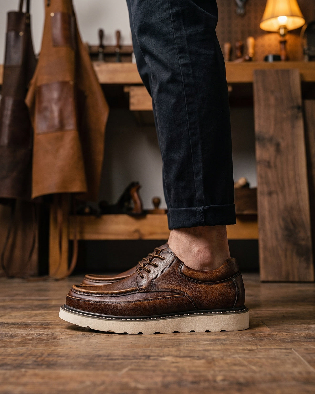 Egidio Oxford de Cuero Punta Mocasín