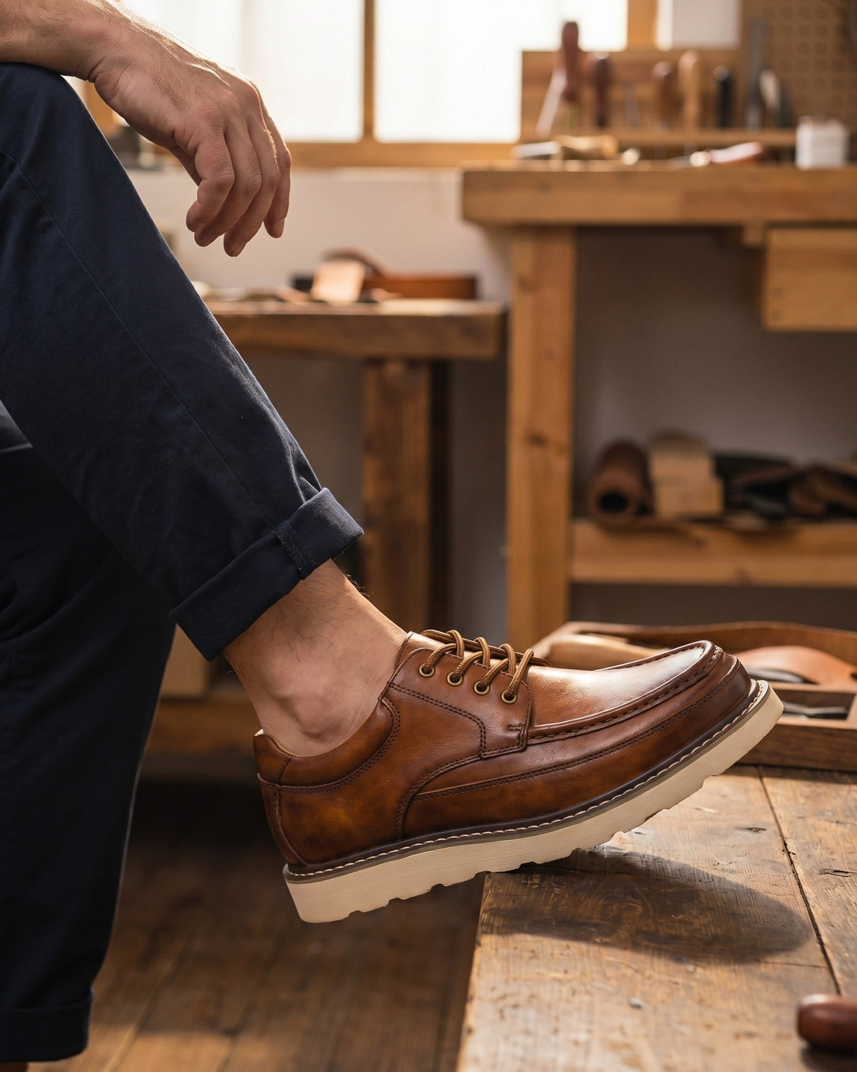 Egidio Oxford de Cuero Punta Mocasín