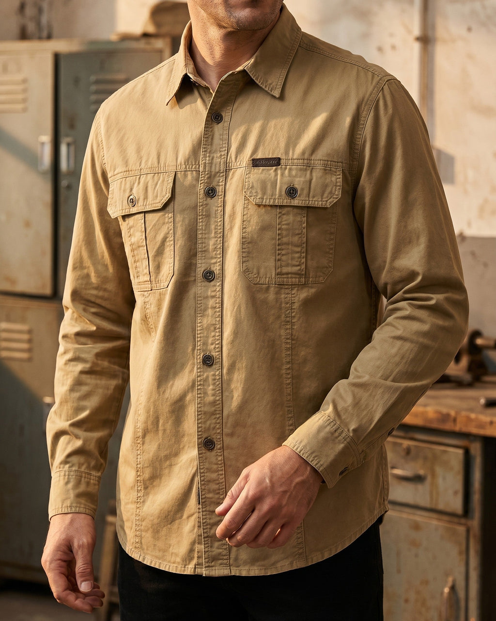 Ermanno Camisa Utilitaria de Algodón