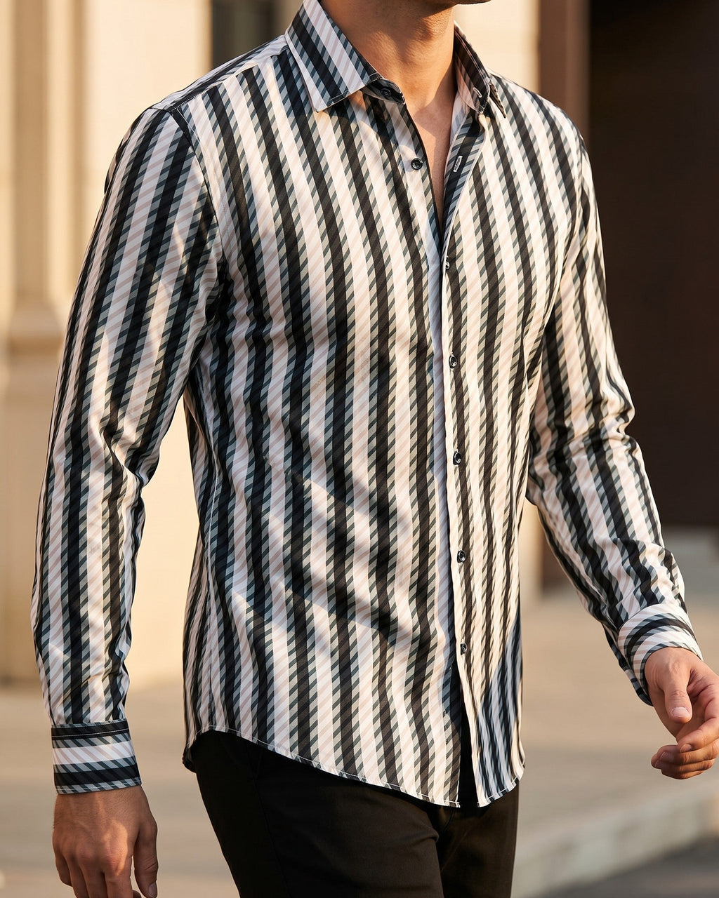 Guglielmo Camisa Estampada de Manga Larga