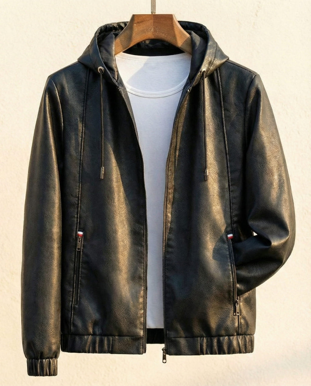 Lorenzo Campera de Cuero con Capucha