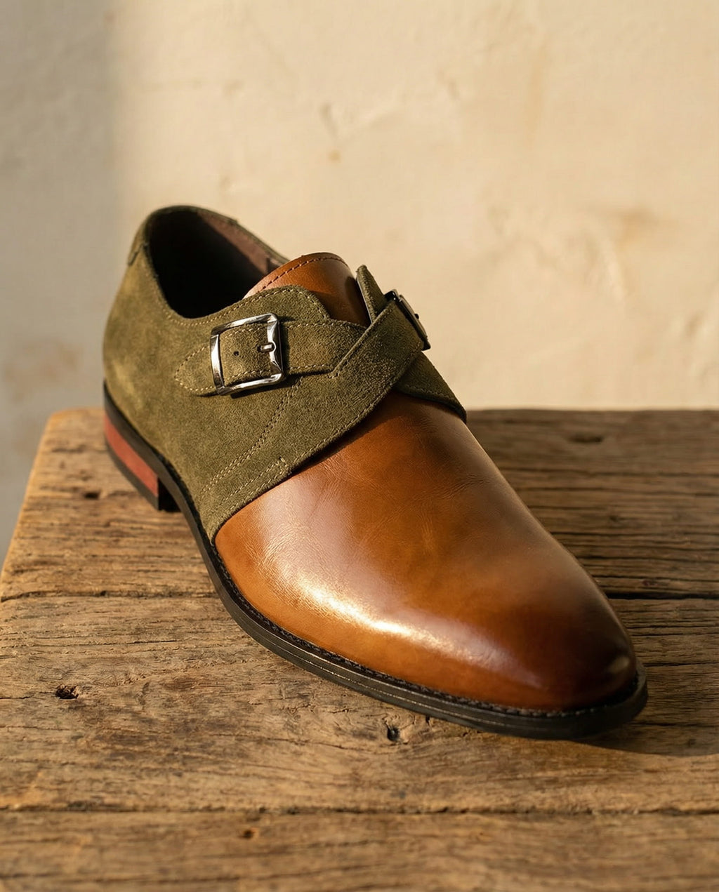 Riccardo Zapato de Cuero con Hebilla Monje