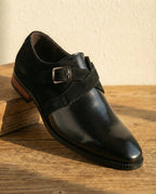Riccardo Zapato de Cuero con Hebilla Monje