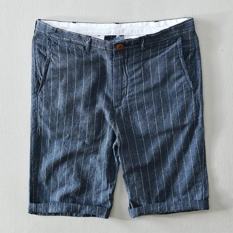 Massimiliano Shorts de Lino a Rayas