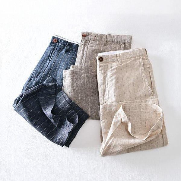 Massimiliano Shorts de Lino a Rayas