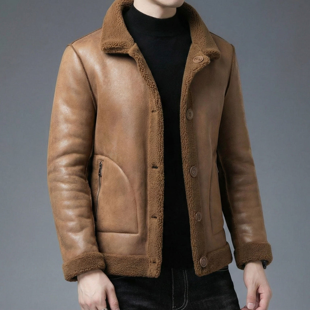 Salvatore Campera de Cuero Reversible Forrada