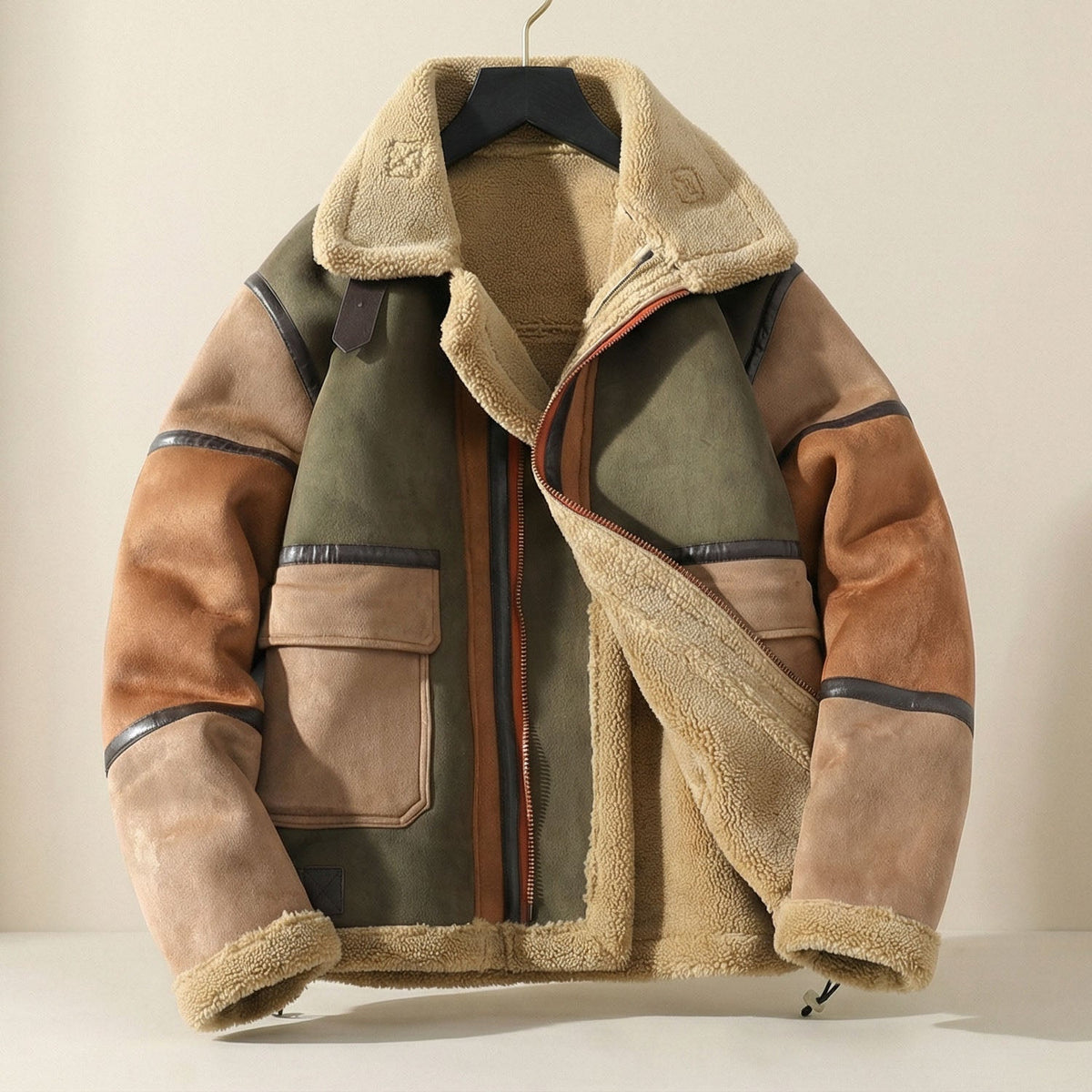 Salvatore Campera de Cuero Forrada de Borrego