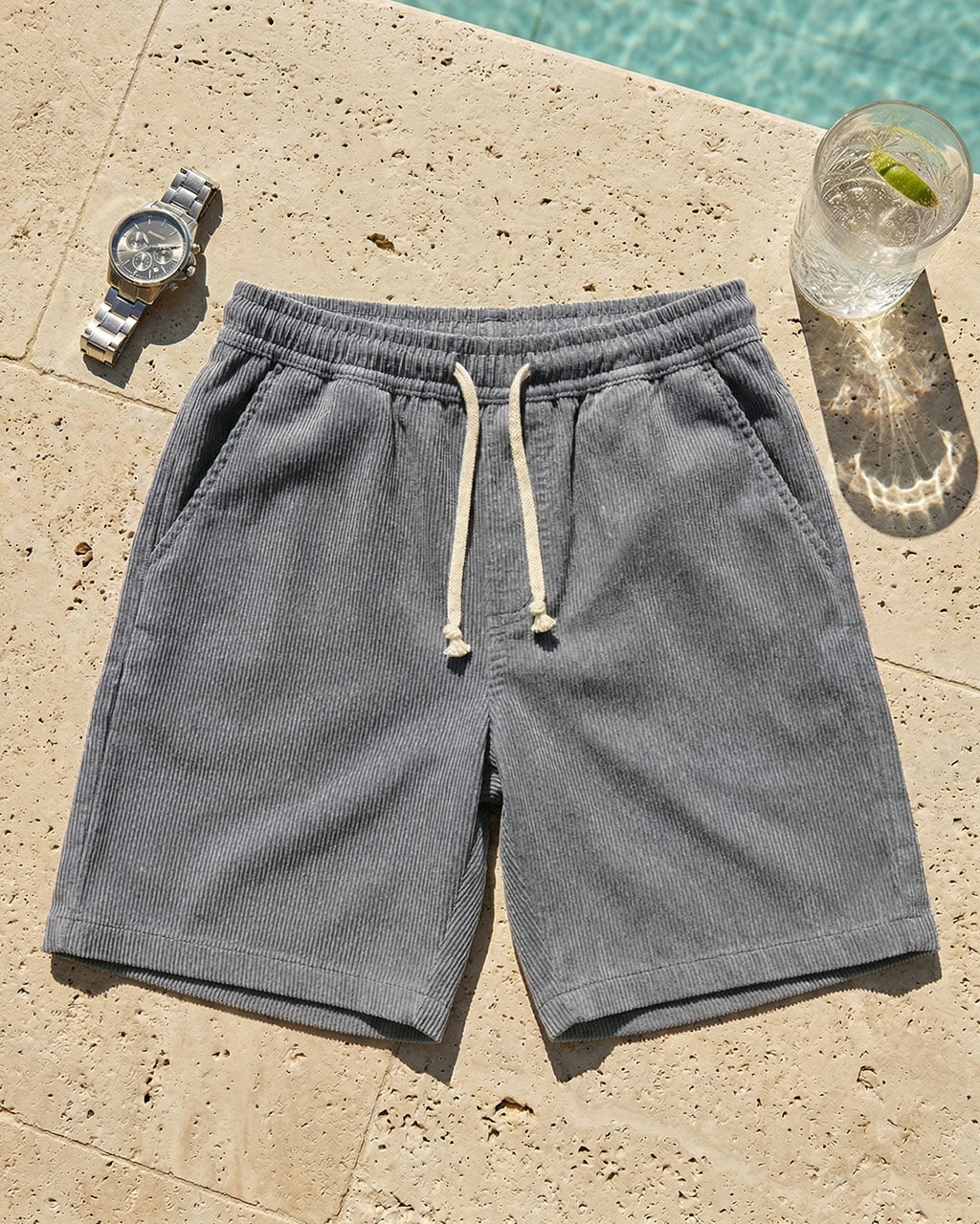Omar Shorts de Pana con Cordón