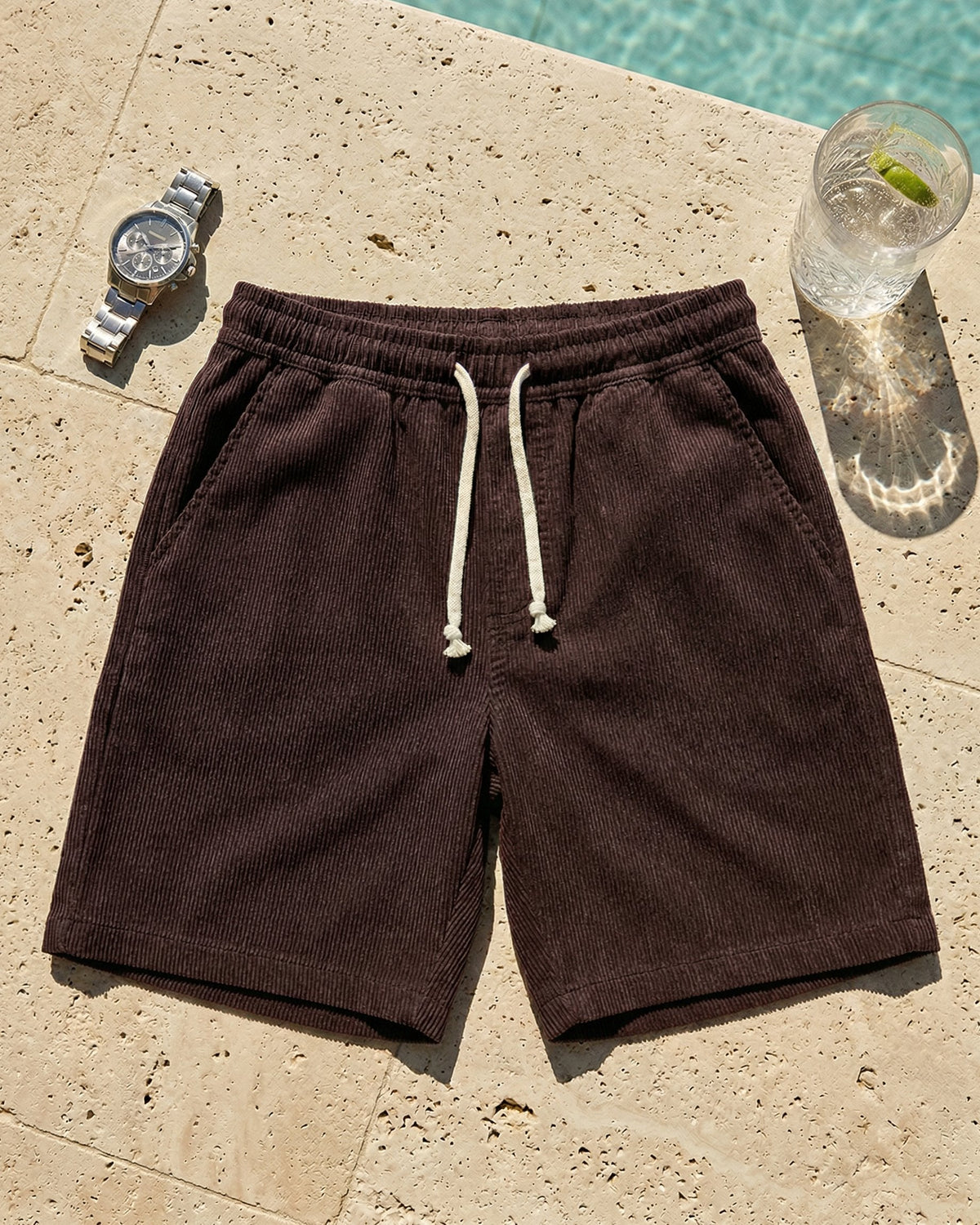 Omar Shorts de Pana con Cordón