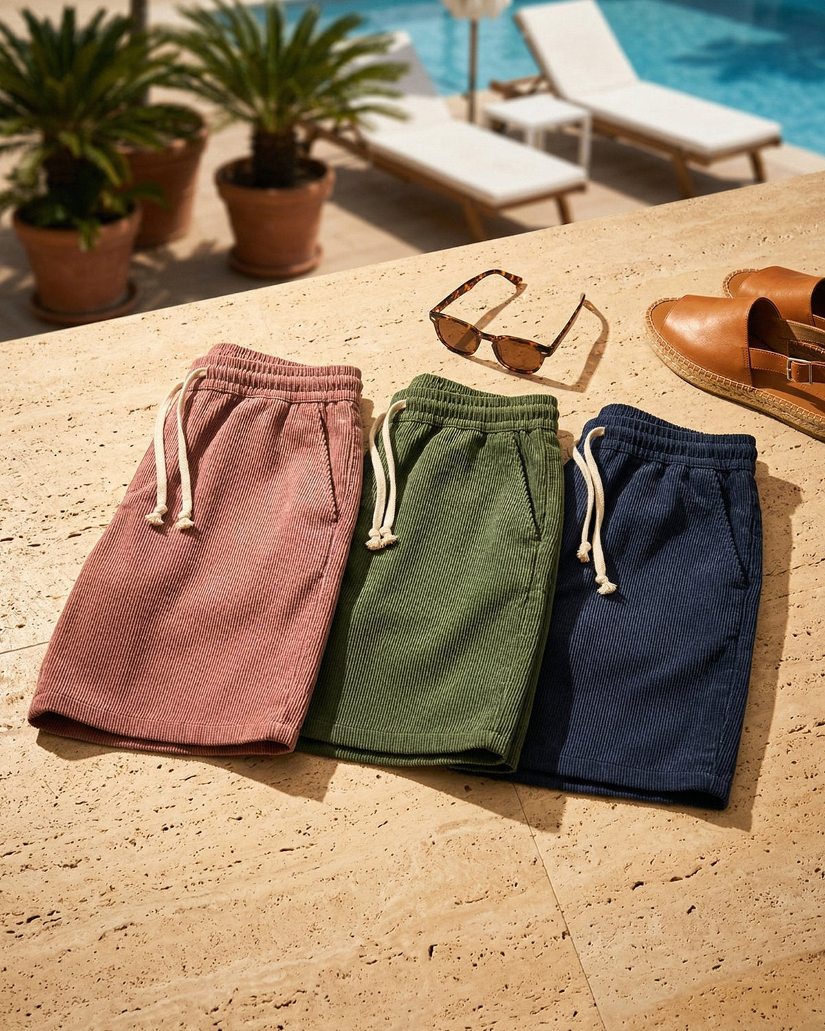 Omar Shorts de Pana con Cordón
