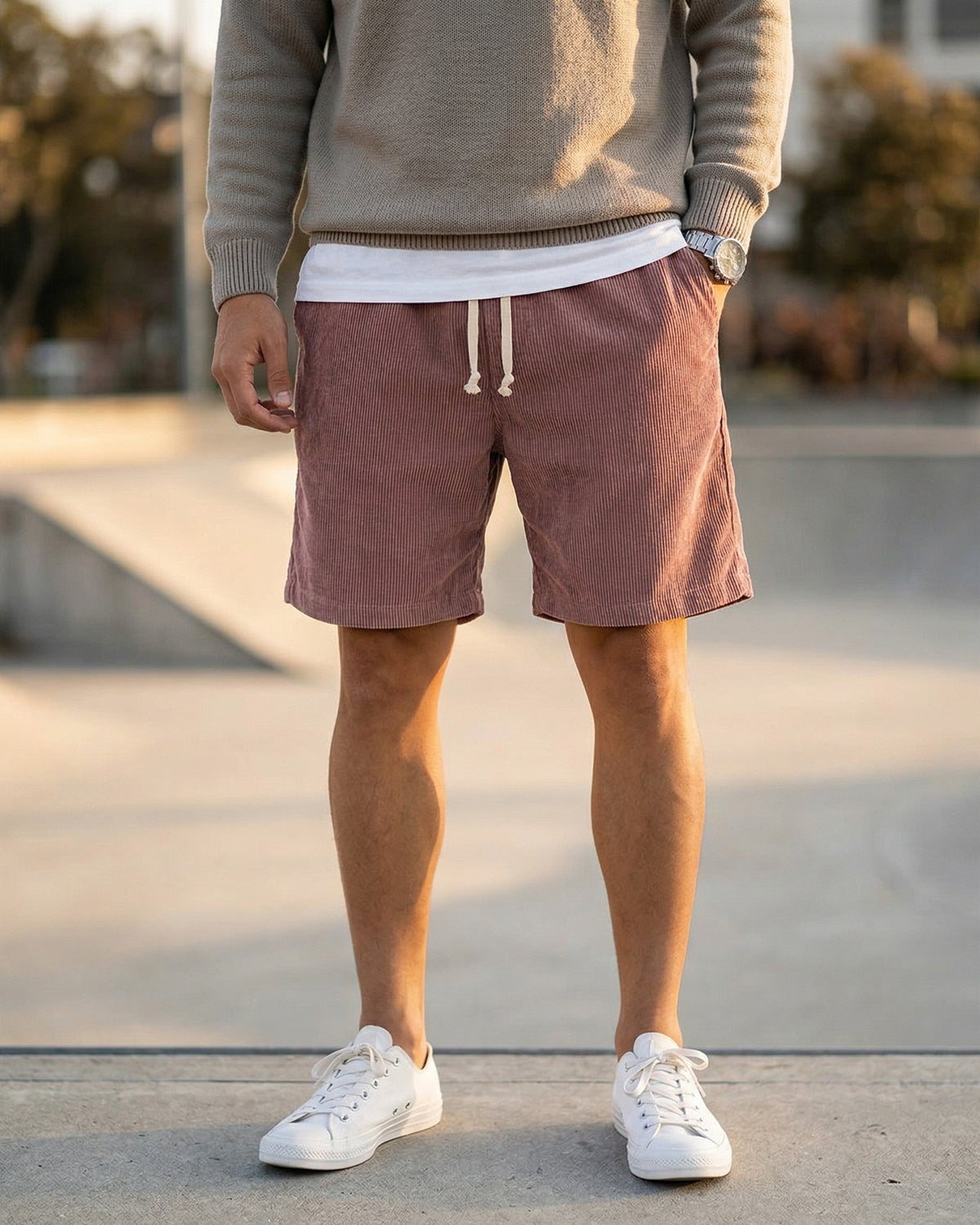 Omar Shorts de Pana con Cordón