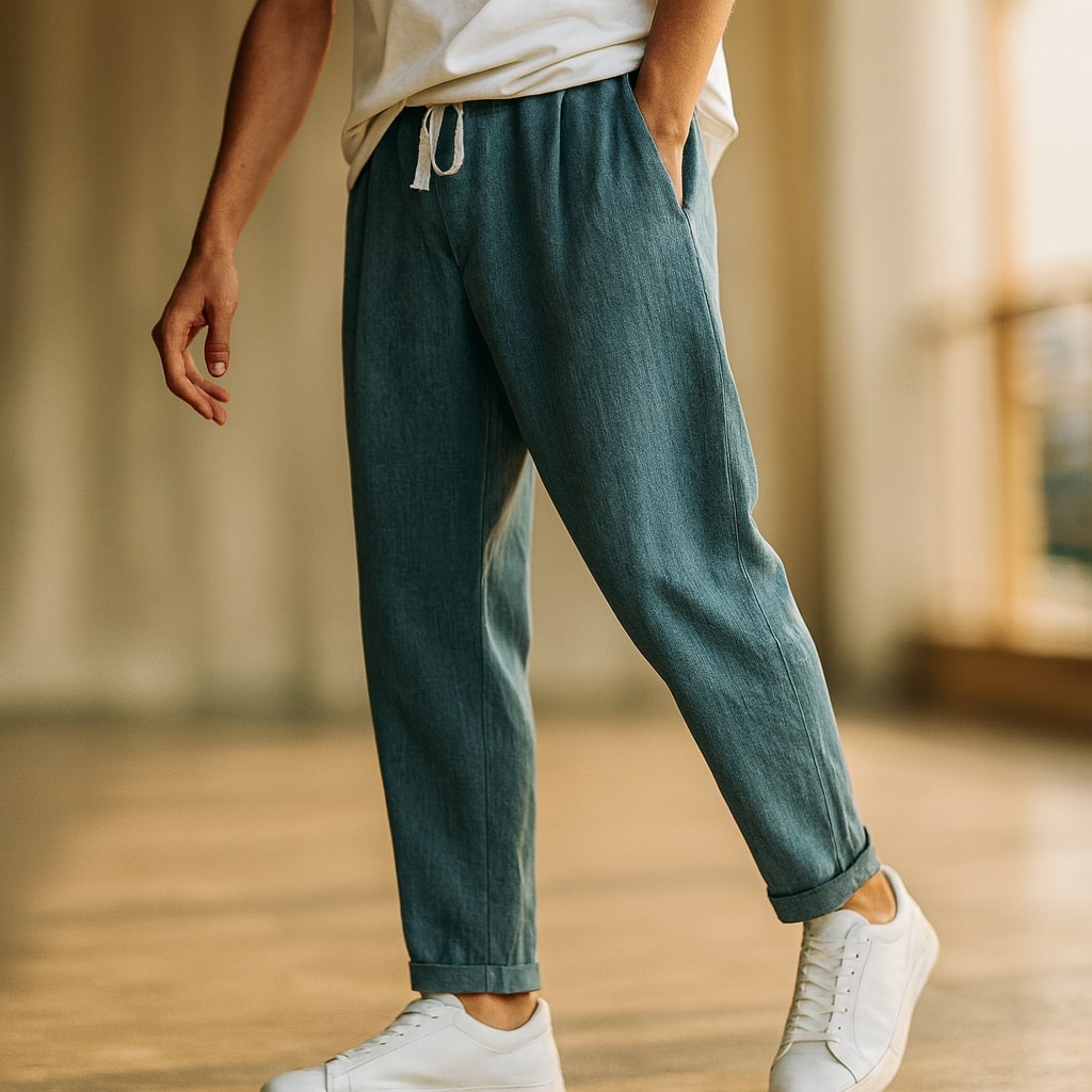 Oscar Pantalón Casual de Algodón con Cordón