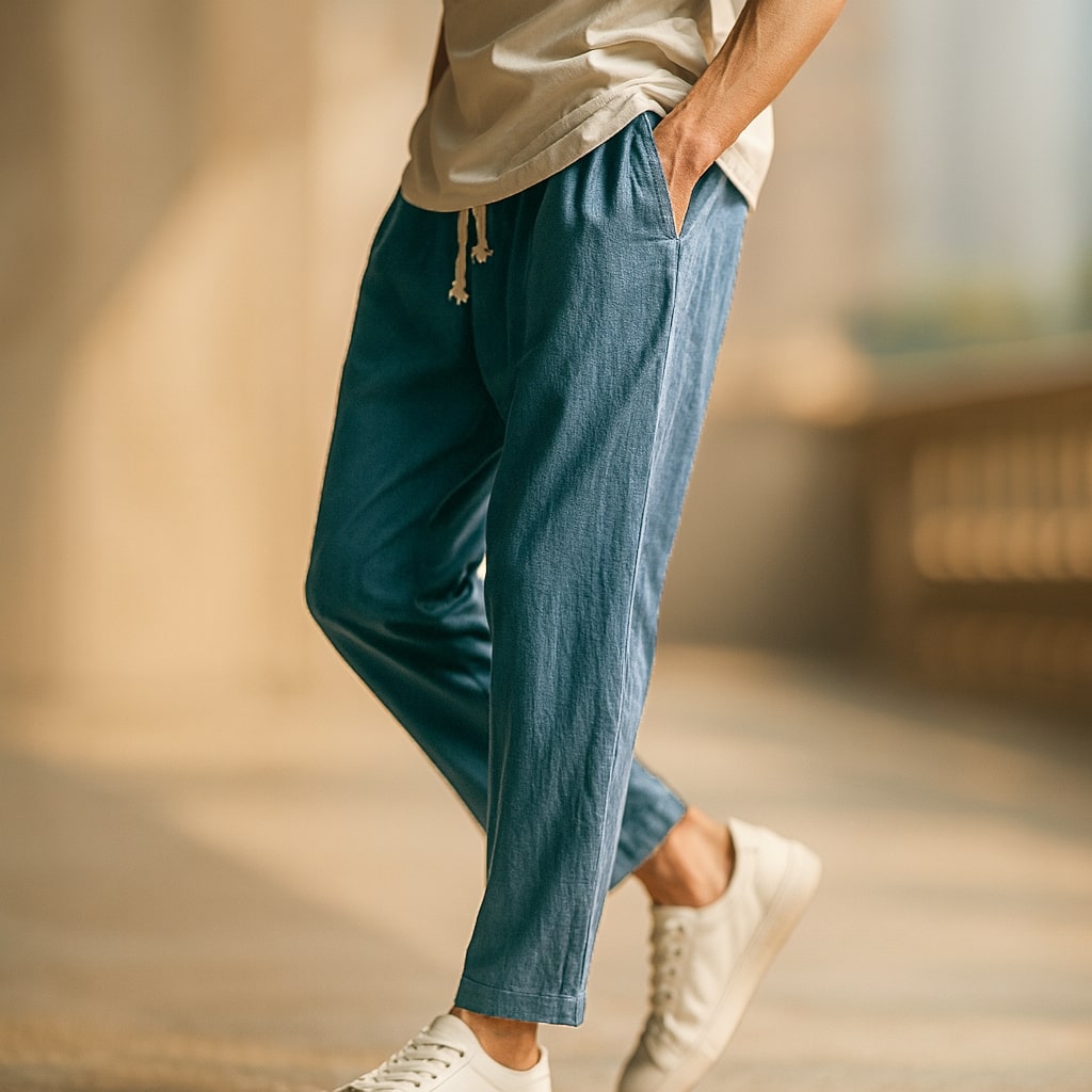 Oscar Pantalón Casual de Algodón con Cordón