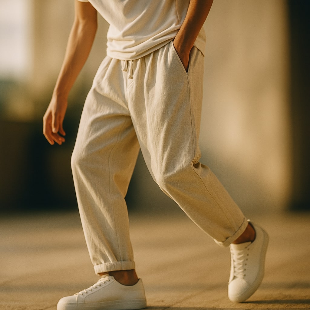 Oscar Pantalón Casual de Algodón con Cordón