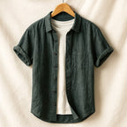Pellegrino Camisa de Lino de Manga Corta