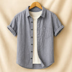 Pellegrino Camisa de Lino de Manga Corta