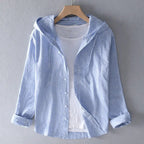 Elan Camisa de Lino con Capucha