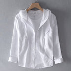 Elan Camisa de Lino con Capucha
