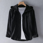 Elan Camisa de Lino con Capucha