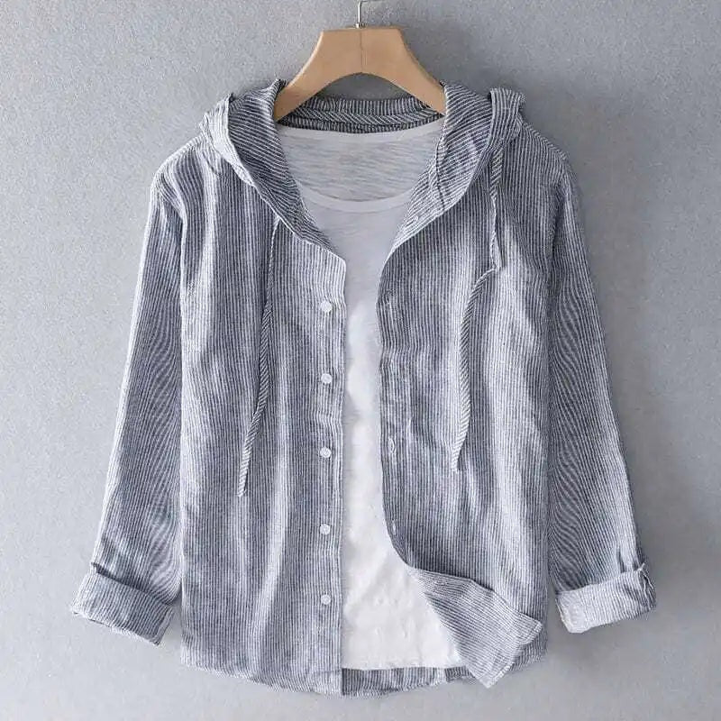 Elan Camisa de Lino con Capucha