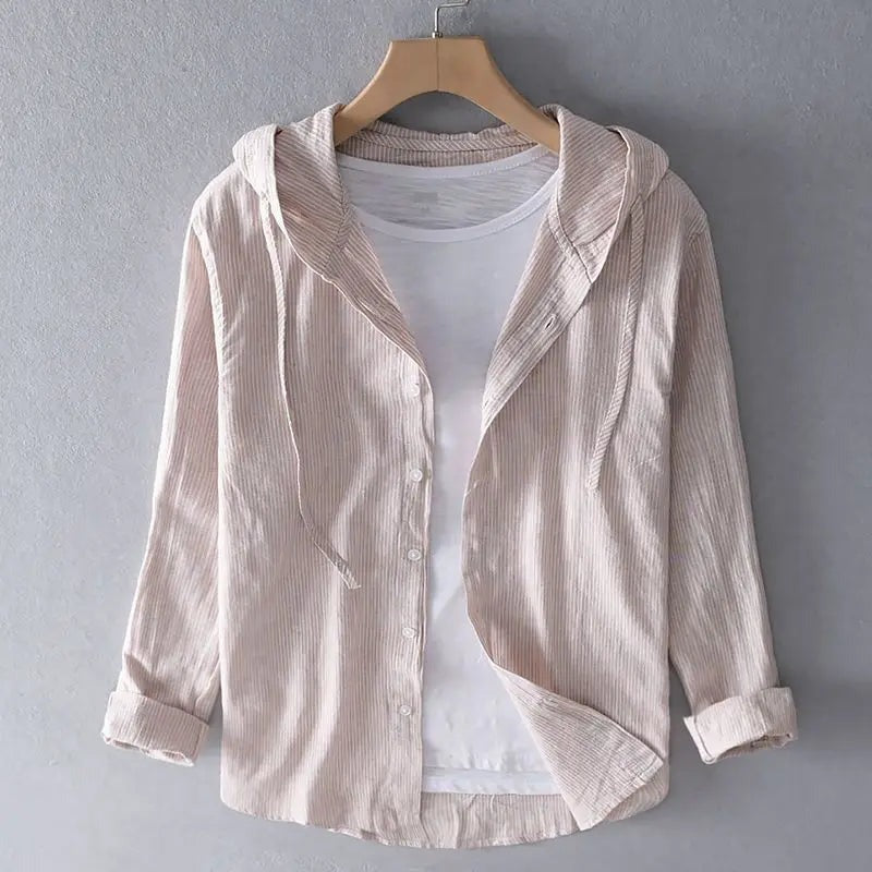 Elan Camisa de Lino con Capucha