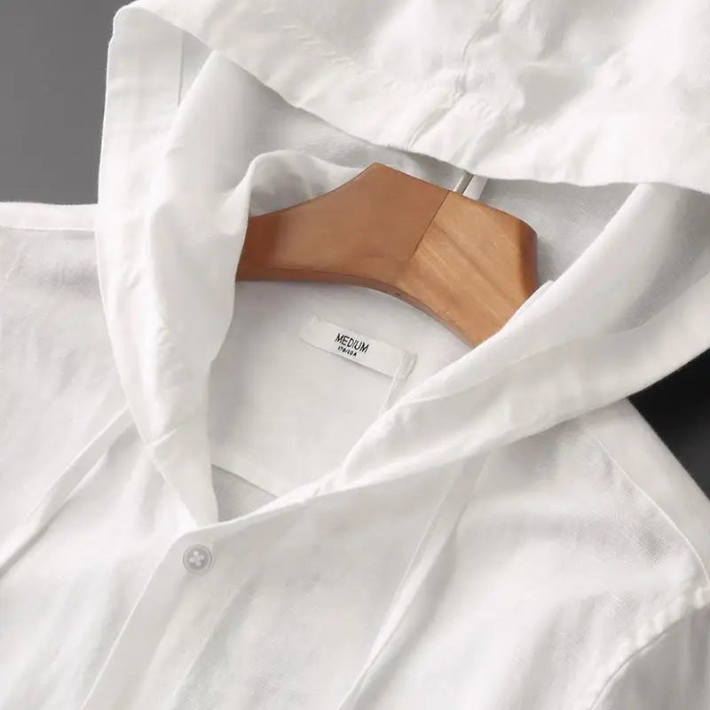 Elan Camisa de Lino con Capucha
