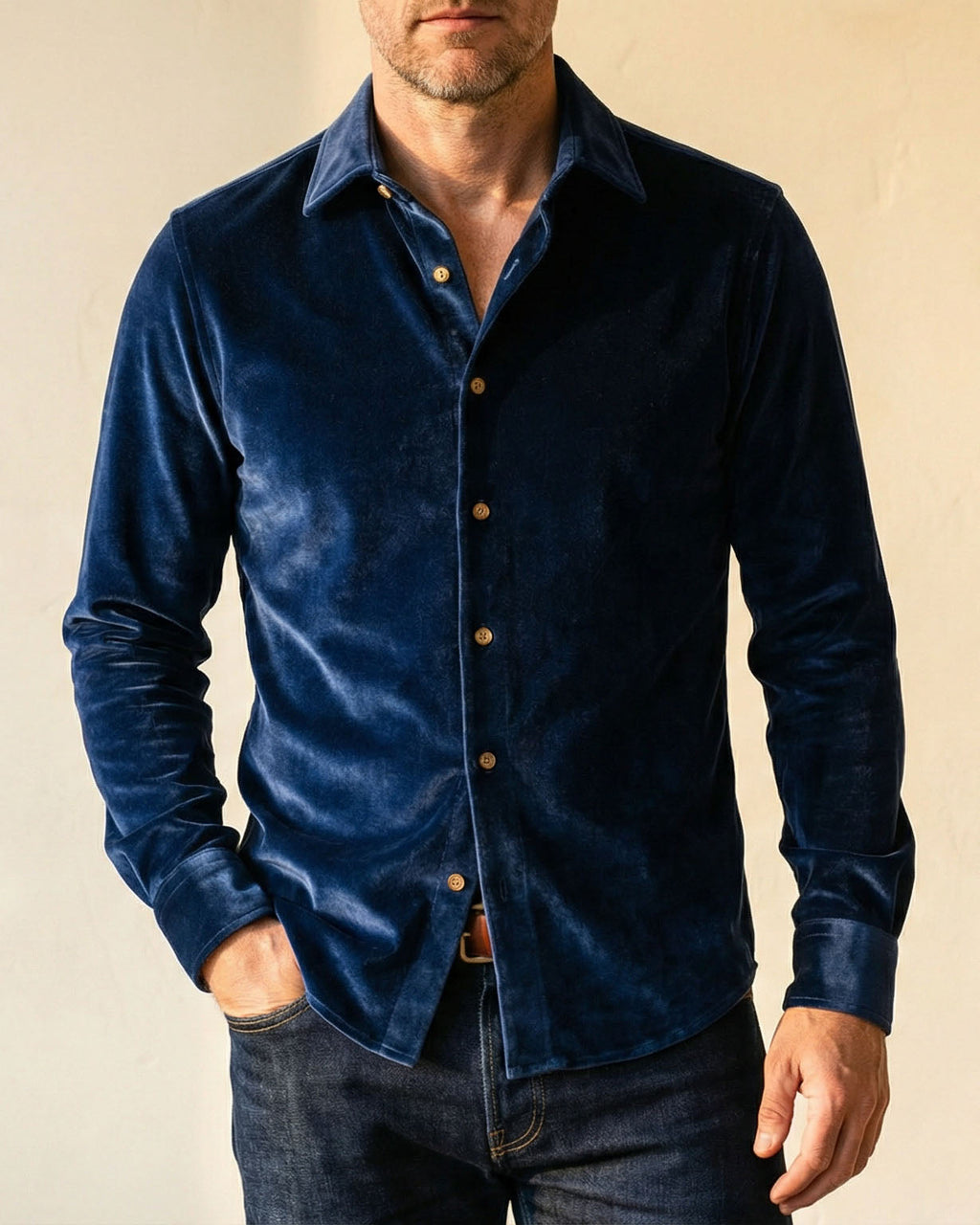 Samuele Camisa Casual Mezcla de Algodón