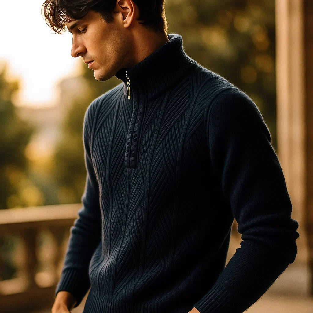 Dario Sweater Texturizado de Medio Cierre